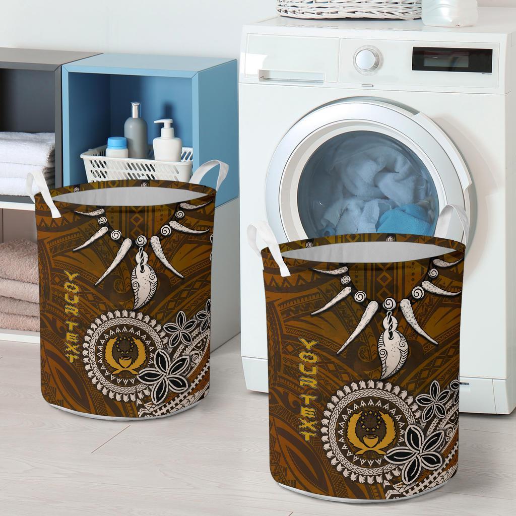 Pohnpei Custom Personalised Laundry Baskets - Polynesian Boar Tusk - Polynesian Pride
