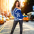 Hawaii Turtle Polynesian Women's Off Shoulder Sweater - Circle Style - AH - Blue - Polynesian Pride