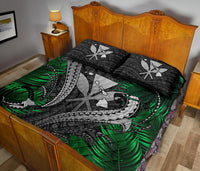 Hawaii Shark Polynesian Tropical Quilt Bed Set - Gray - Polynesian Pride