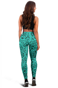 Polynesian Culture Turquoise Hawaii Women's Leggings AH - Polynesian Pride