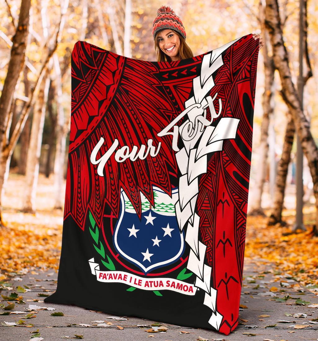 Samoa Polynesian Custom Personalised Premium Blanket - Tribal Wave Tattoo Flag Tattoo - Polynesian Pride