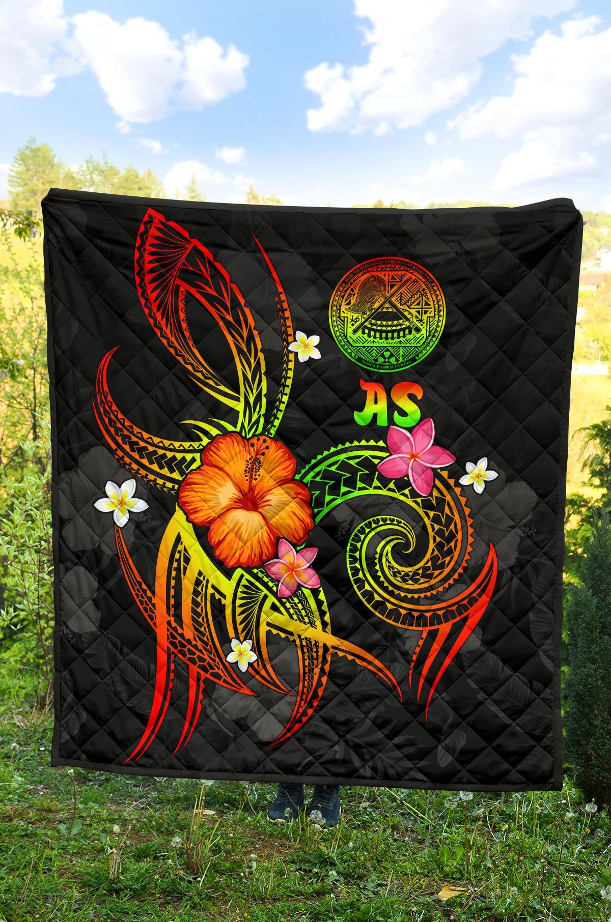 American Samoa Polynesian Premium Quilt - Legend of American Samoa (Reggae) - Polynesian Pride