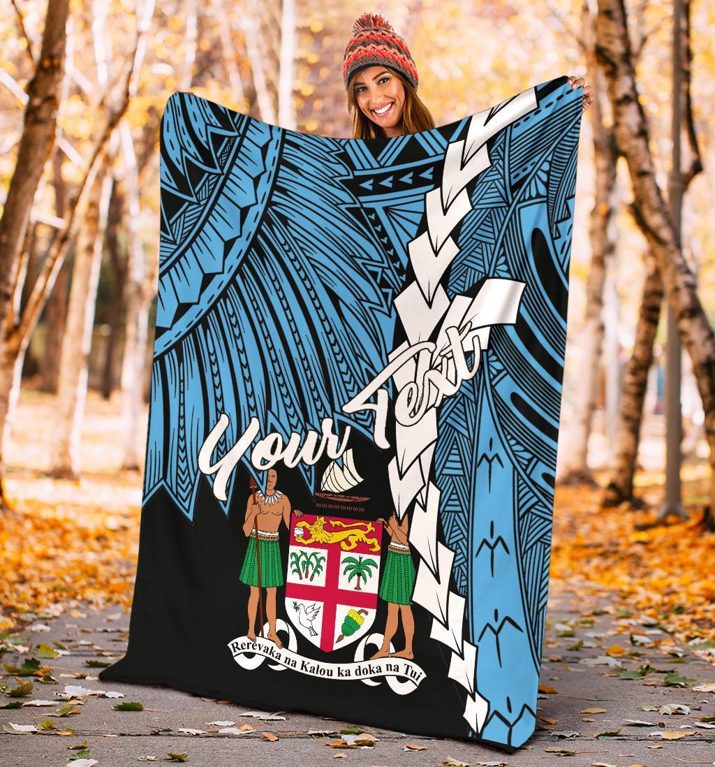 Fiji Polynesian Custom Personalised Premium Blanket - Tribal Wave Tattoo Flag Style - Polynesian Pride