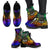 Marshall Islands Leather Boots - Rainbow Polynesian Pattern Crest - Polynesian Pride