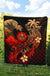 Tahiti Polynesian Premium Quilt - Plumeria Flowers And Waves - Polynesian Pride