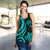 Tonga Polynesian Women Racerback Tank - Turquoise Tentacle Turtle - Polynesian Pride