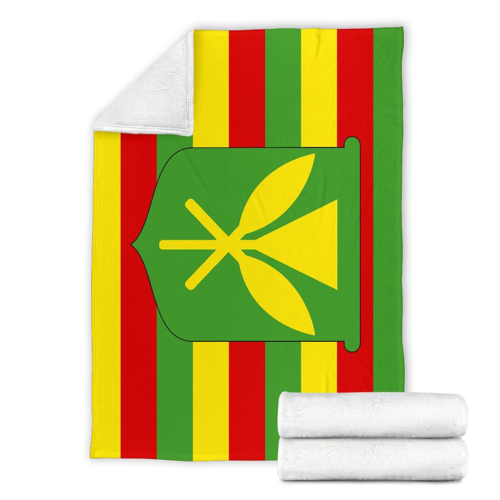 Kanaka Maoli Original Flag Premium Blanket - Polynesian Pride