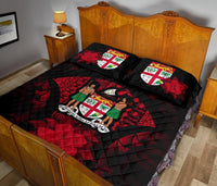 Fiji Polynesian Quilt Bed Set Hibiscus Red - Polynesian Pride