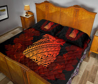 Hawaii Pineapple Hibiscus Quilt Bed Set - Polynesian Pride