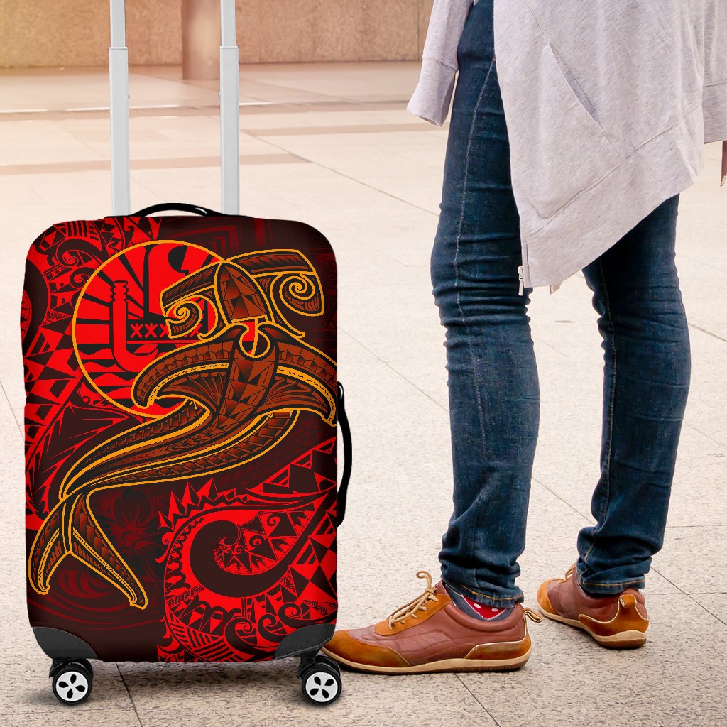 Tahiti Luggage Covers - Red Shark Polynesian Tattoo - Polynesian Pride