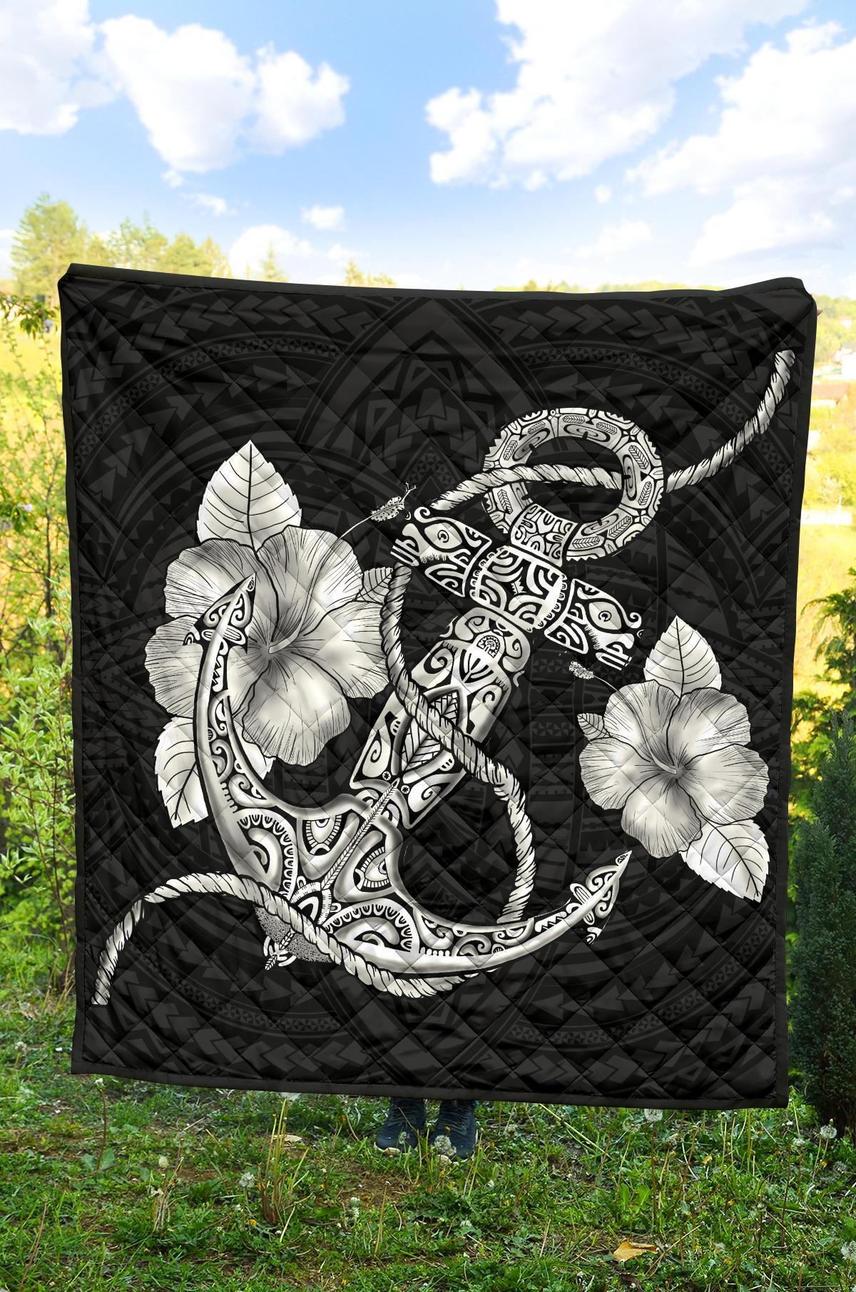 Anchor White Poly Tribal Premium Quilt - Polynesian Pride