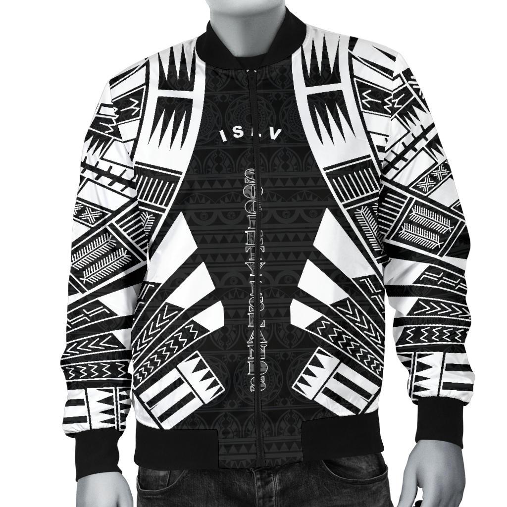 Society Islands Men Bomber Jackets - Polynesian Tattoo Black - Polynesian Pride