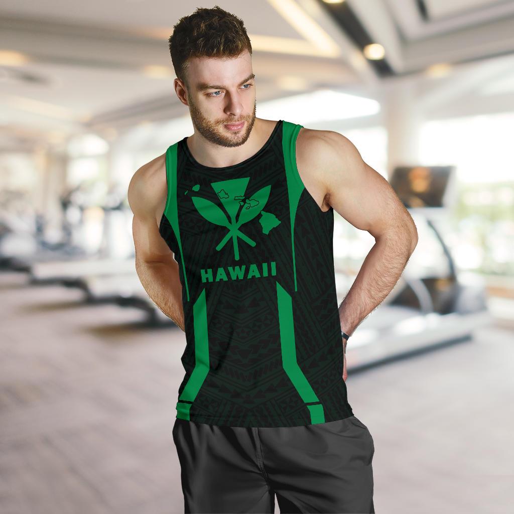 Hawaii Kanaka Polynesian Men's Tank Top Green - Polynesian Pride