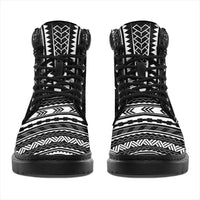 Niue Leather Boots - Polynesian Black Chief Version - Polynesian Pride