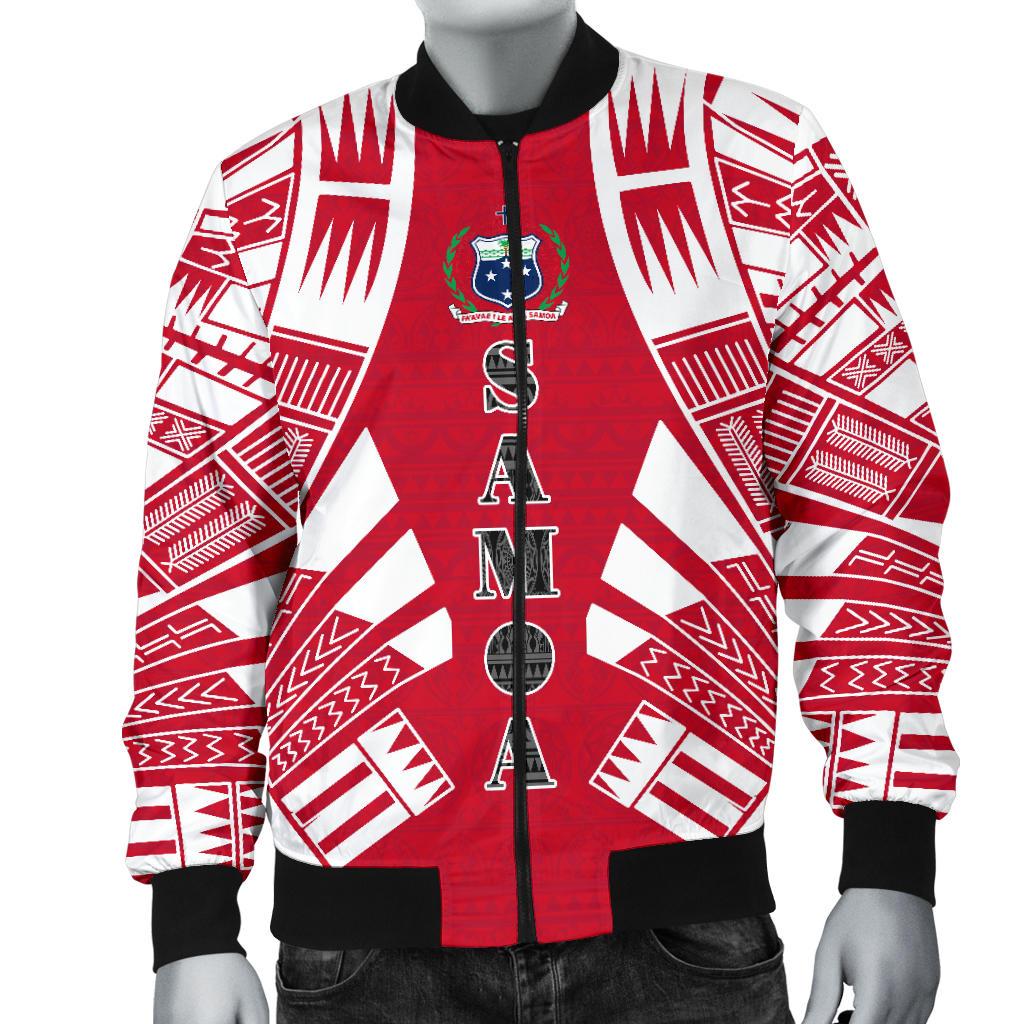 Samoa Men Bomber Jackets - Polynesian Tattoo Flag - Polynesian Pride