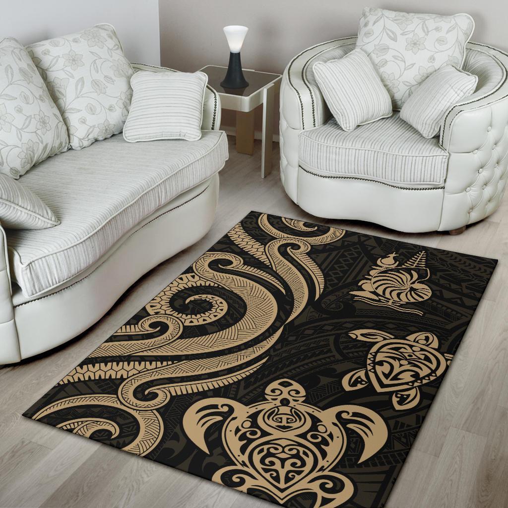 New Caledonia Area Rug - Gold Tentacle Turtle - Polynesian Pride