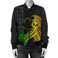 Hula Girl And Turtle Hibiscus Women's Bomber Jacket - Polynesian Pride