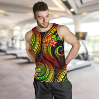 American Samoa Polynesian Men Tank Top - Reggae Plumeria - Polynesian Pride