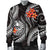 Tahiti Polynesian Men Bomber Jacket - White Plumeria - Polynesian Pride