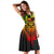 Tonga Polynesian Midi Dress - Tattoo Pattern With Seal Reggae - Polynesian Pride