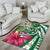 Hawaii Polynesian Turtle Tropical Hibiscus Plumeria Rug - Green - Polynesian Pride