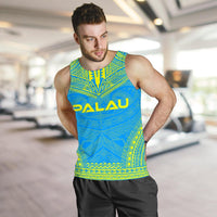 Palau Men's Tank Top - Polynesian Chief Flag Version - Polynesian Pride