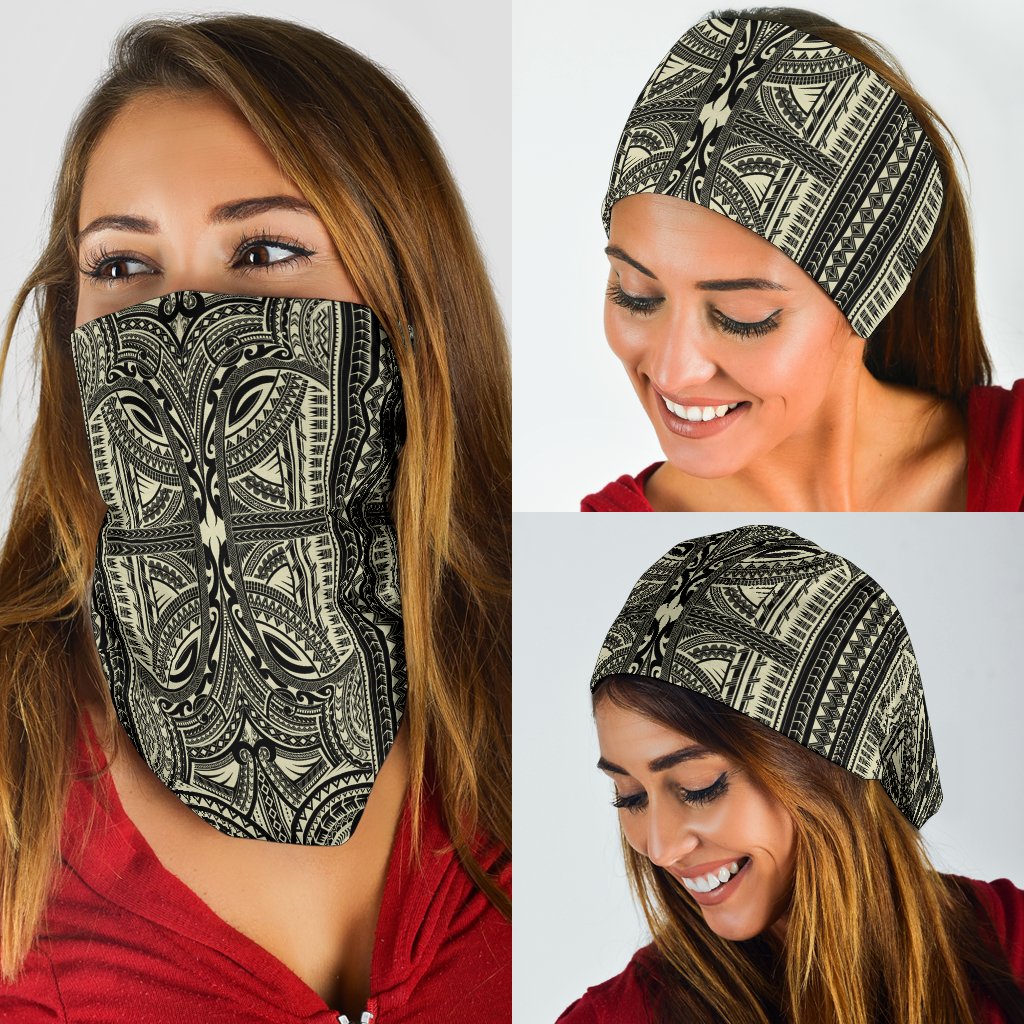 Polynesian Tribal Tatau Beige Unisex Bandana - Polynesian Pride
