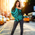 Papua New Guinea Women's Off Shoulder Sweater - Turquoise Tentacle Turtle - Polynesian Pride
