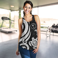 Chuuk Micronesian Women Racerback Tank - White Tentacle Turtle - Polynesian Pride