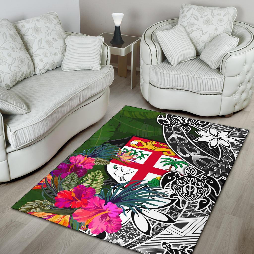 Fiji Area Rug - Turtle Plumeria Banana Leaf - Polynesian Pride