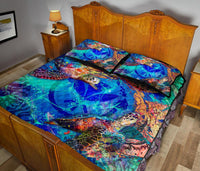 Hawaii Polynesian Quilt Bed Set - Kanaka Maoli Turtle Coral Treasure - Polynesian Pride