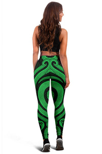 American Samoa Women's Legging - Green Tentacle Turtle - Polynesian Pride