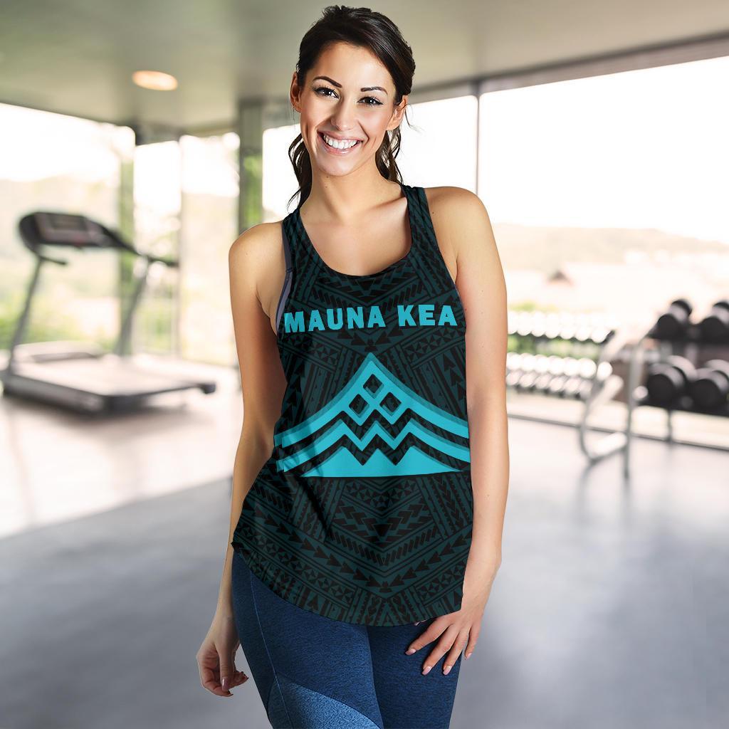 Hawaii Mauna Kea Polynesian Women's Racerback Tank Blue - Polynesian Pride