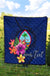 Guam Polynesian Custom Personalised Premium Quilt - Floral With Seal Blue - Polynesian Pride