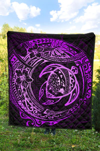 Hawaiian Turtle Polynesian Purple Premium Quilt - Polynesian Pride