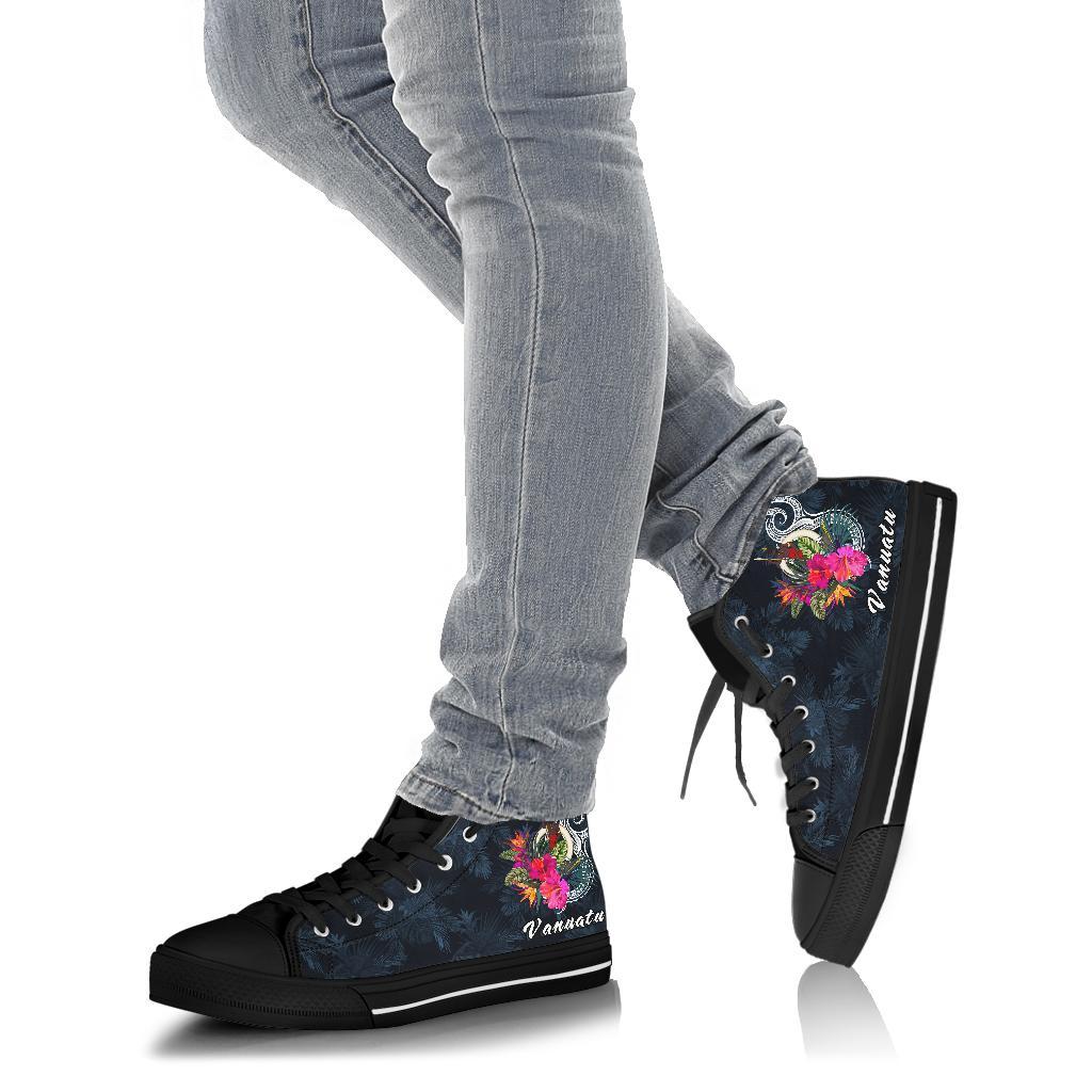 Vanuatu Polynesian High Top Shoes - Tropical Flower - Polynesian Pride