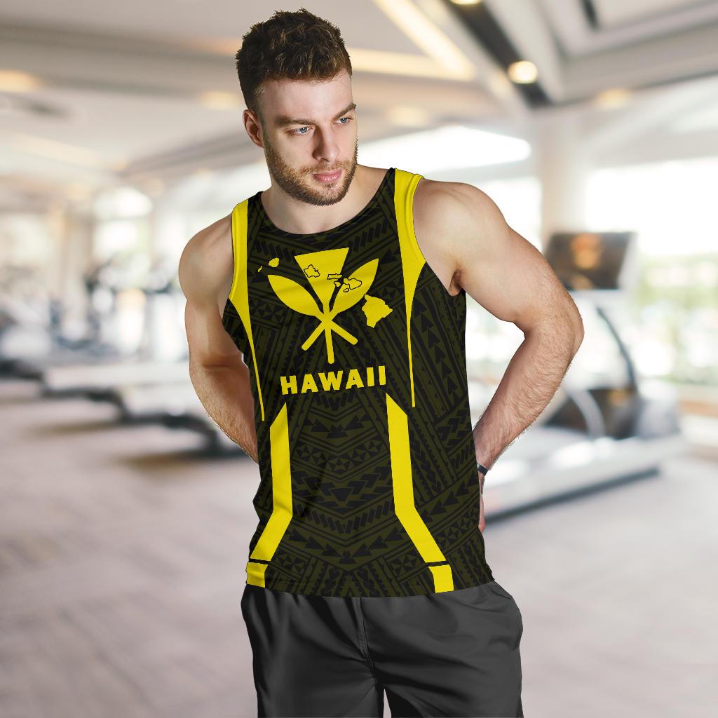 Hawaii Kanaka Polynesian Men's Tank Top Yellow - Polynesian Pride