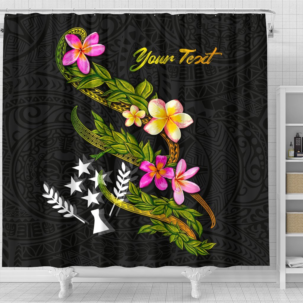 Kosrae Polynesian Custom Personalised Shower Curtain - Plumeria Tribal - Polynesian Pride