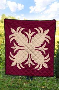 Hawaiian Premium Quilt Royal Pattern - Pink - A2 Style - Polynesian Pride