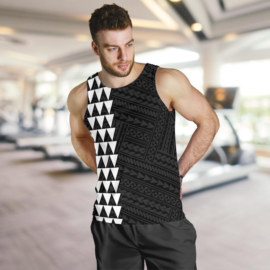 Hawaii Kakau Polynesian Coat Of Arms Men's Tank Top - White - Polynesian Pride