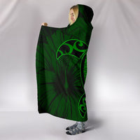 Hawaii Hibiscus Hooded Blanket - Harold Turtle - Green - Polynesian Pride