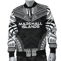 Marshall Islands Polynesian Chief Men's Bomber Jacket - Black Version - Polynesian Pride