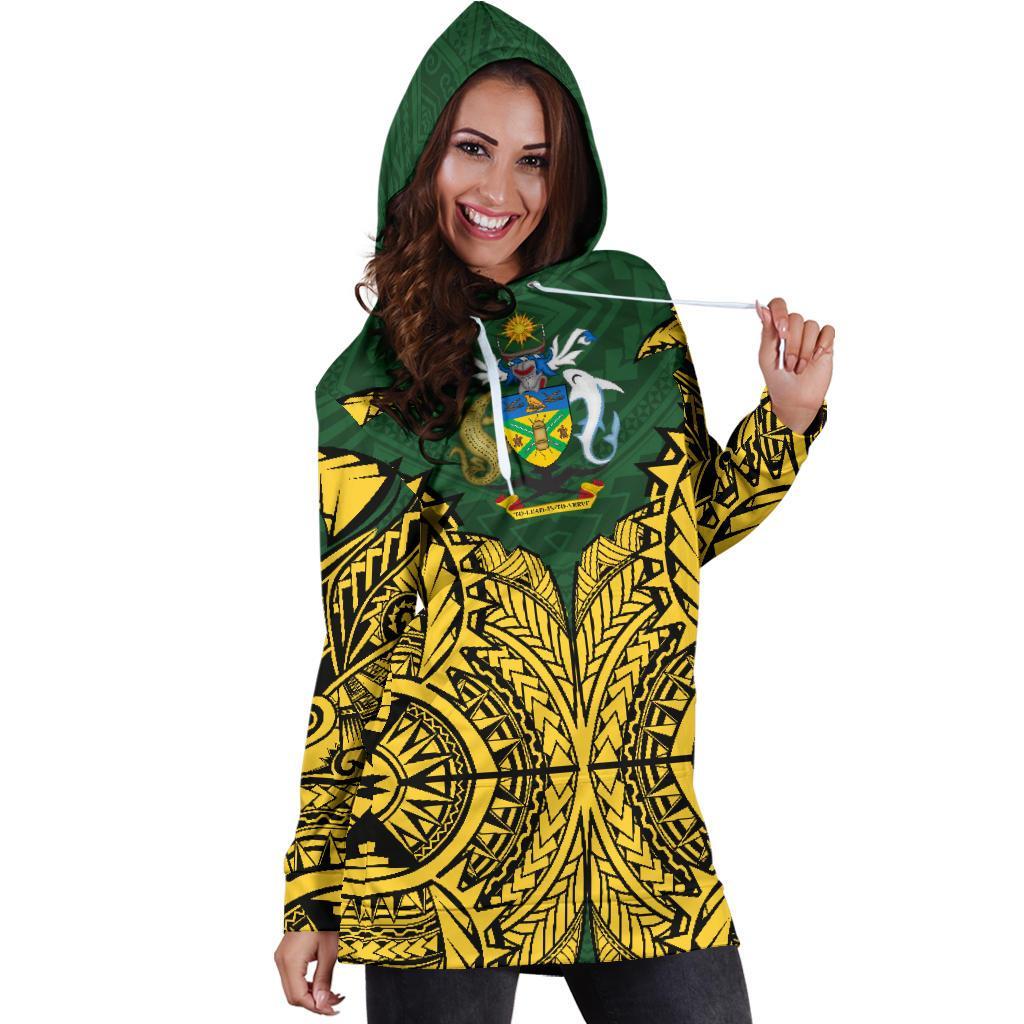 Solomon Islands Hoodie Dress - Solomon Islands Coat Of Arms Premium - Polynesian Pride
