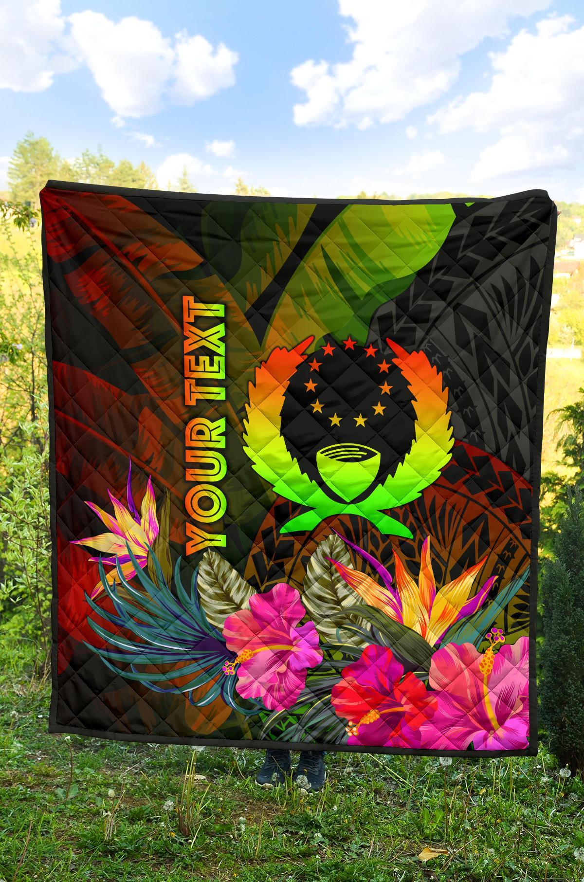 Pohnpei Polynesian Personalised Premium Quilt - Hibiscus and Banana Leaves - Polynesian Pride