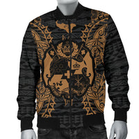Tonga Polynesian Men's Bomber Jacket Map Gold - Polynesian Pride