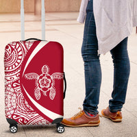 Hawaii Turtle Polynesian Luggage Cover - Circle Style - Red - Polynesian Pride
