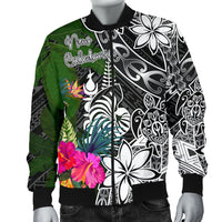 New Caledonia Men Bomber Jacket - Turtle Plumeria Banana Leaf Crest - Polynesian Pride