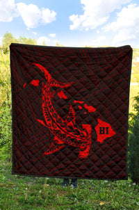 Hawaii Shark Red Polynesian Premium Quilt - Polynesian Pride