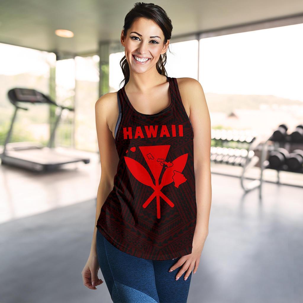Hawaii Kanaka Polynesian Women's Racerback Tank Red - Polynesian Pride
