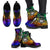 Samoa Leather Boots - Rainbow Polynesian Pattern - Polynesian Pride